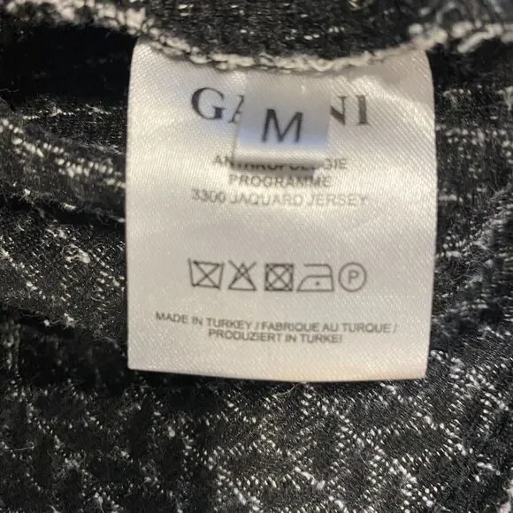 Ganni Anthropologie Jacquard Jersey Knife Pleated Dress Black White Size Medium - Picture 8 of 14